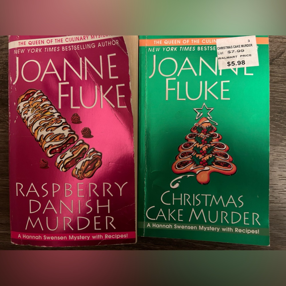 Joanna Fluke Raspberry Danish Murder and Christmas Cake Murder- paper back books